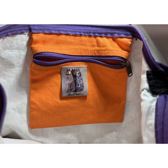 Laurel Burch Fantasticats Tote Shoulder Bag Boho Art To Wear Kitty Cats AS IS - Picture 8 of 10